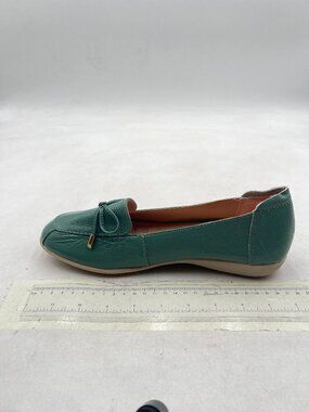 Green Women Bowknot Round Toe Comfortable Ballets Slip on No Heel Flats Shoe